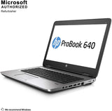 HP ProBook 640 G2 14" Business Laptop: Intel Core i5-6300U 2.4GHz, 8GB DDR4 Memory, 128GB m.2 SATA SSD, Webcam, Windows 11 Pro – Refurbished. (SKU: HP-640g2)