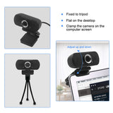 HD Webcam 1080P with built-in microphone, USB Plug and Play, No software installation needed, Support Windows & Mac