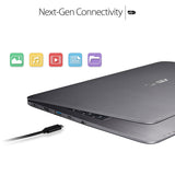 ASUS VivoBook E403SA 14” Ultra-thin Laptop with Intel® N3700 Quad Core, 4GB RAM, 128GB eMMC,  Windows 10 Home 64 bit