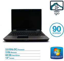 HP Compaq 6535b 14" laptop (AMD Dual Core 2.0G/3GRAM/60G/ Win7 Pro)